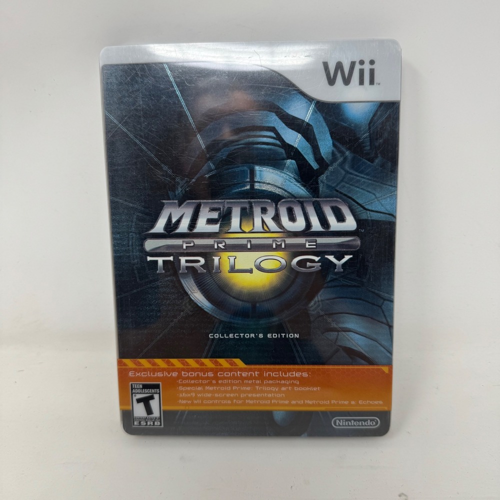Metroid Prime Trilogy Nintendo Wii Collector's Edition Steelbook Complete CIB